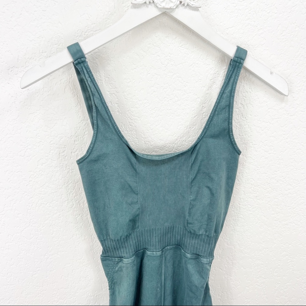 Free People Movement Good Karma Onesie Jumpsuit Shark Blue Green - Picture 4 of 9
